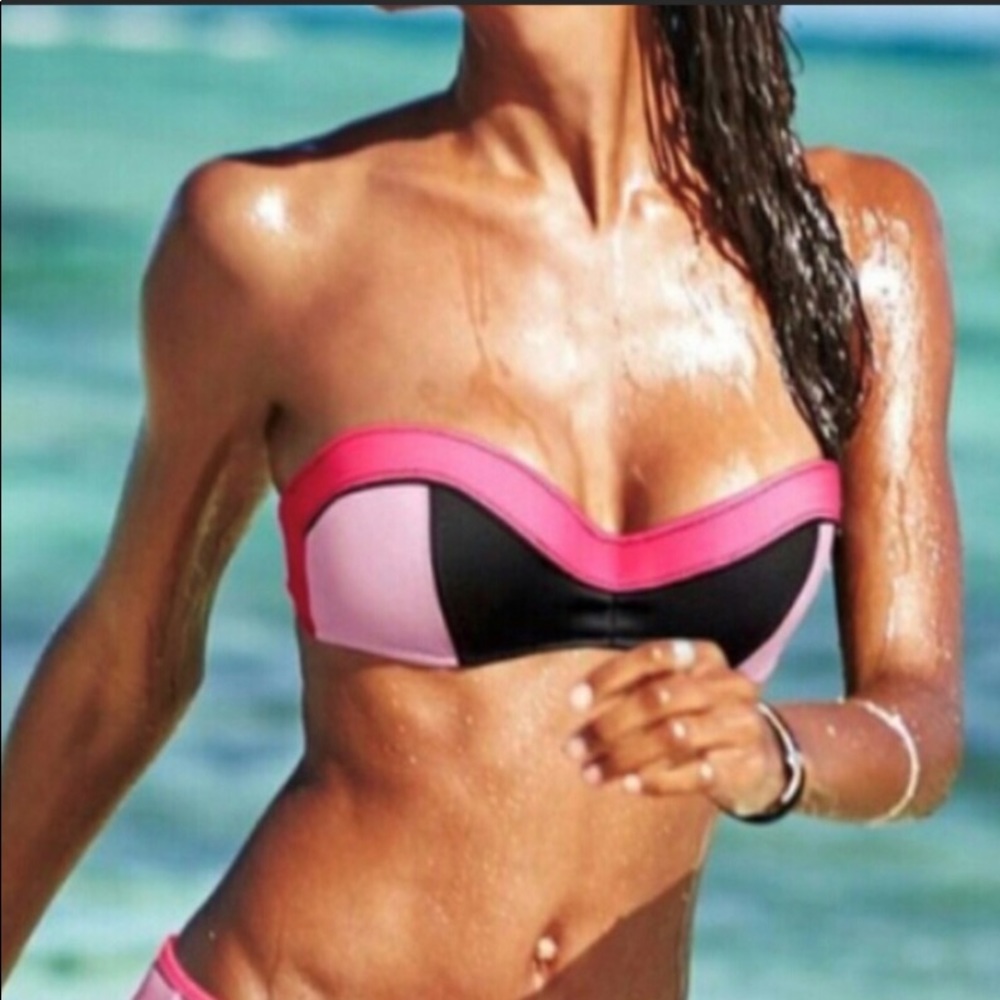 Victoria’s Secret Color Block strapless bikini top